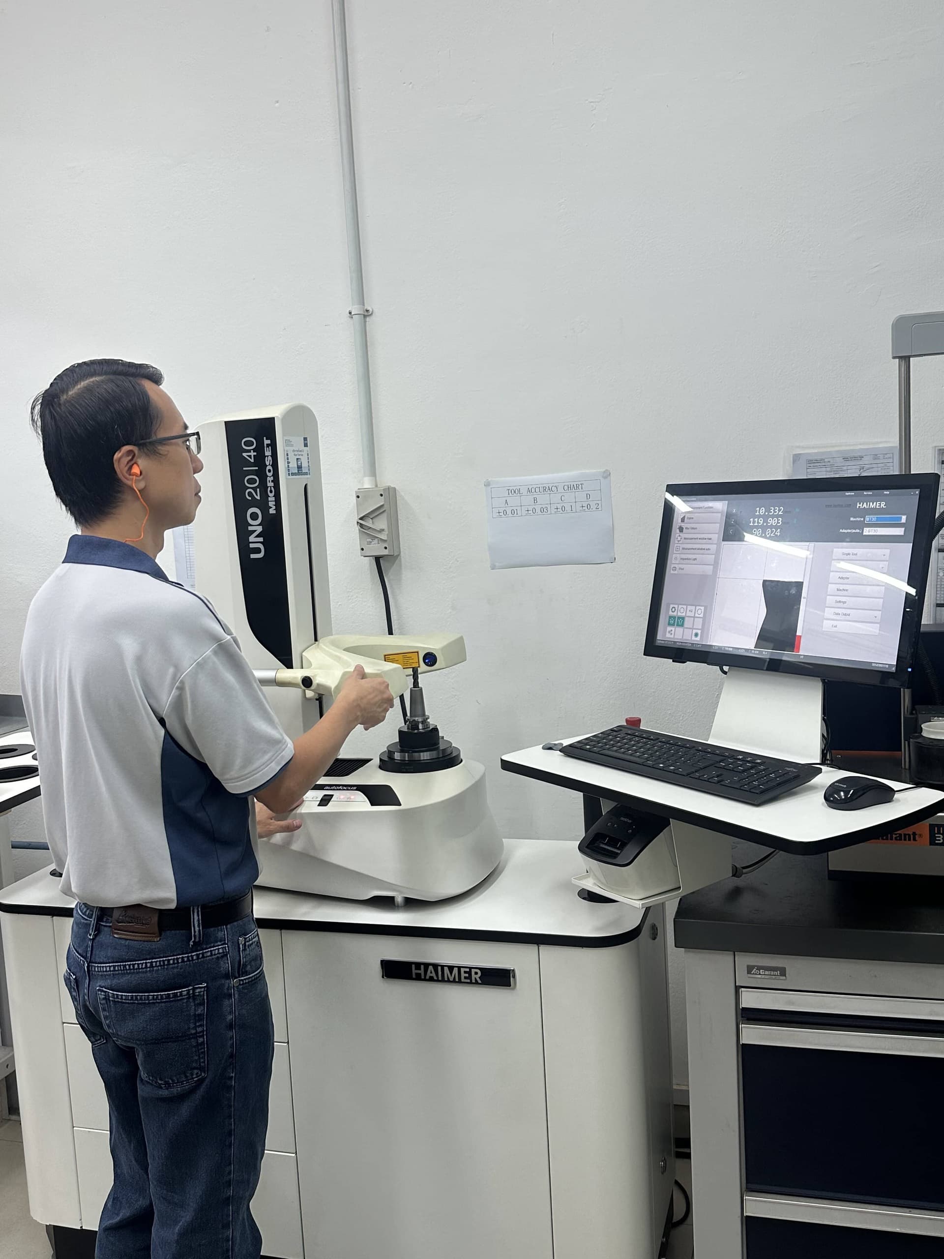 A staff performing tooling inspection