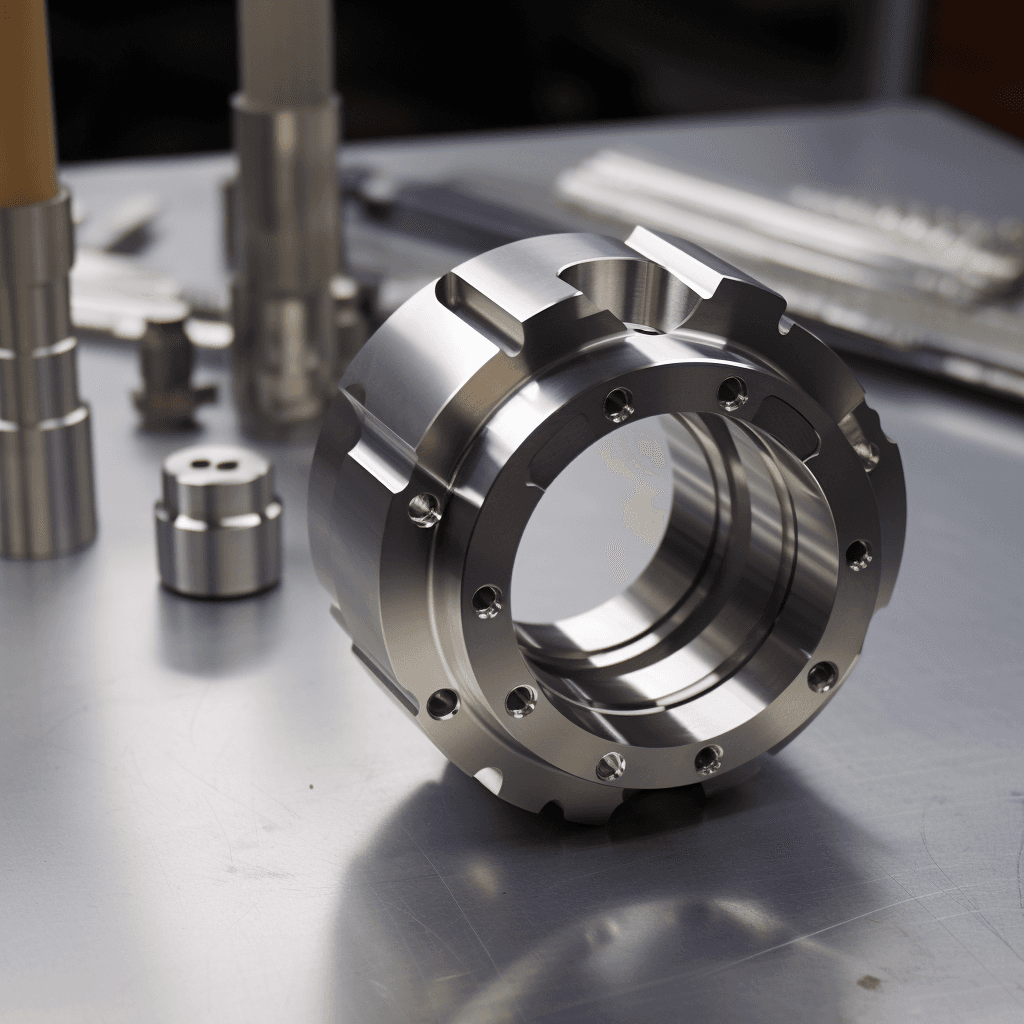 Precision CNC machined aluminum part with intricate geometric features and tight tolerances