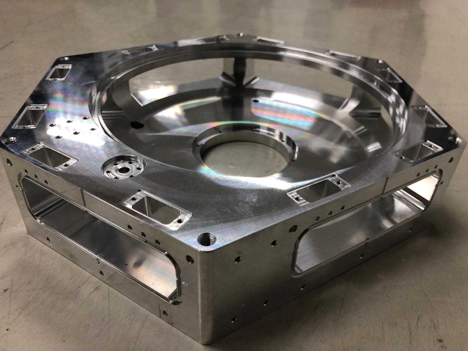 CNC milled 6061-T6 aluminum vacuum chamber for semiconductor equipment