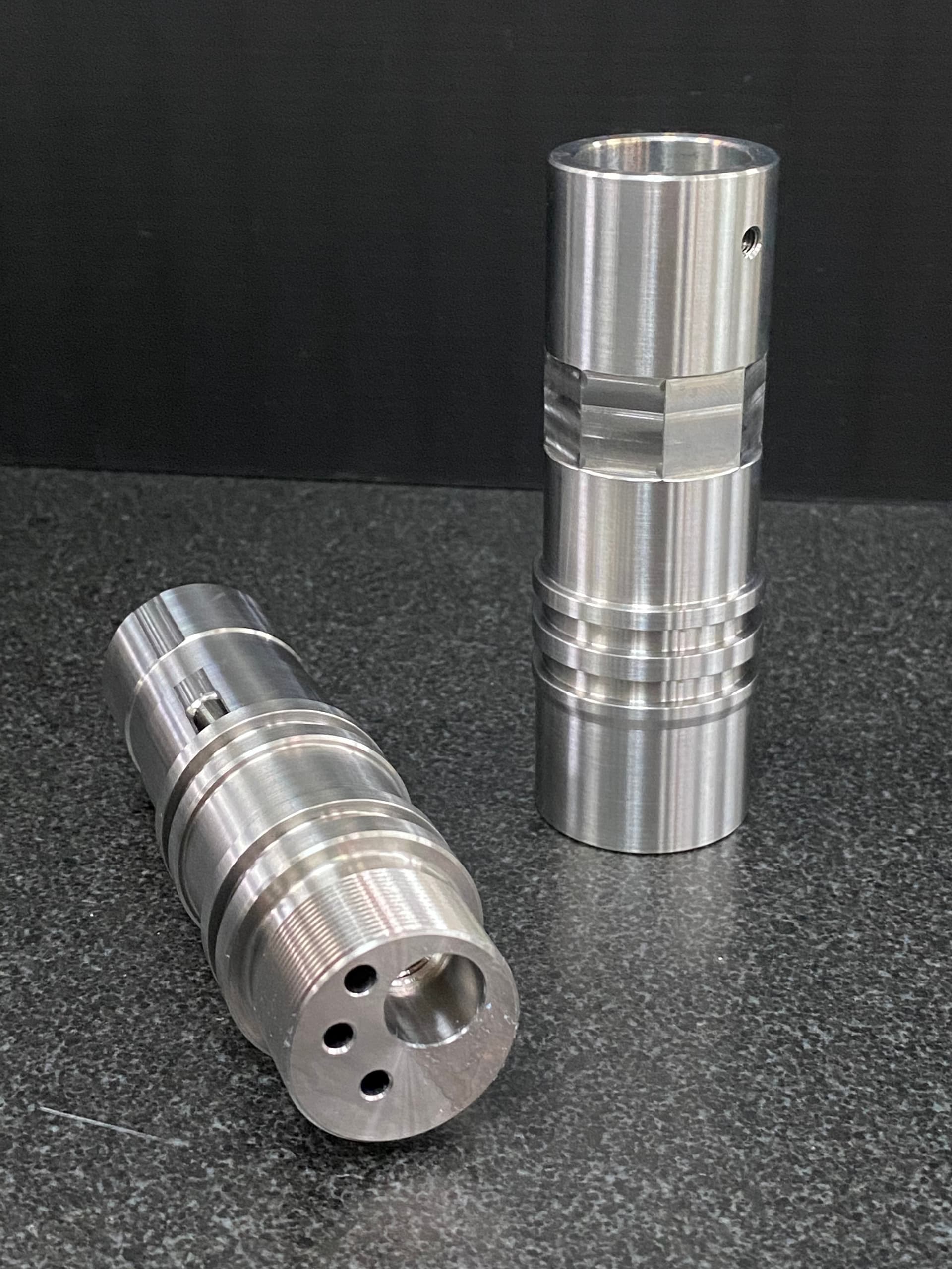 CNC mill-turned Grade 6 titanium rotary component for semiconductor and medical tooling