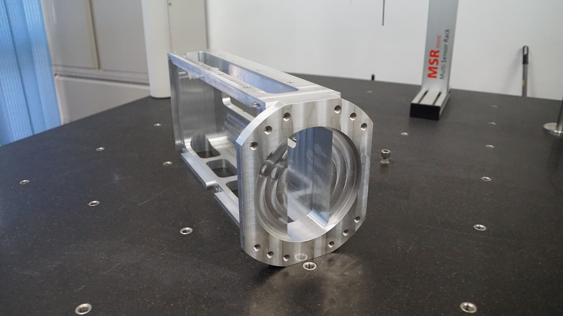 CNC milled aluminium part display