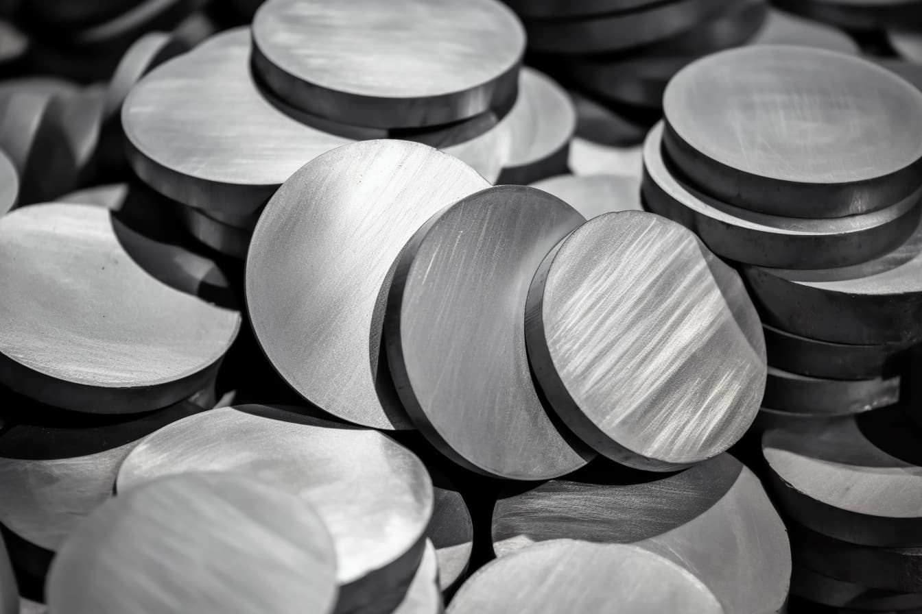 Slabs of aluminium raw material.